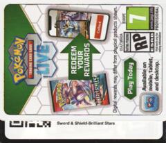 Brilliant Stars: Unused Booster TCGO Online Code Card